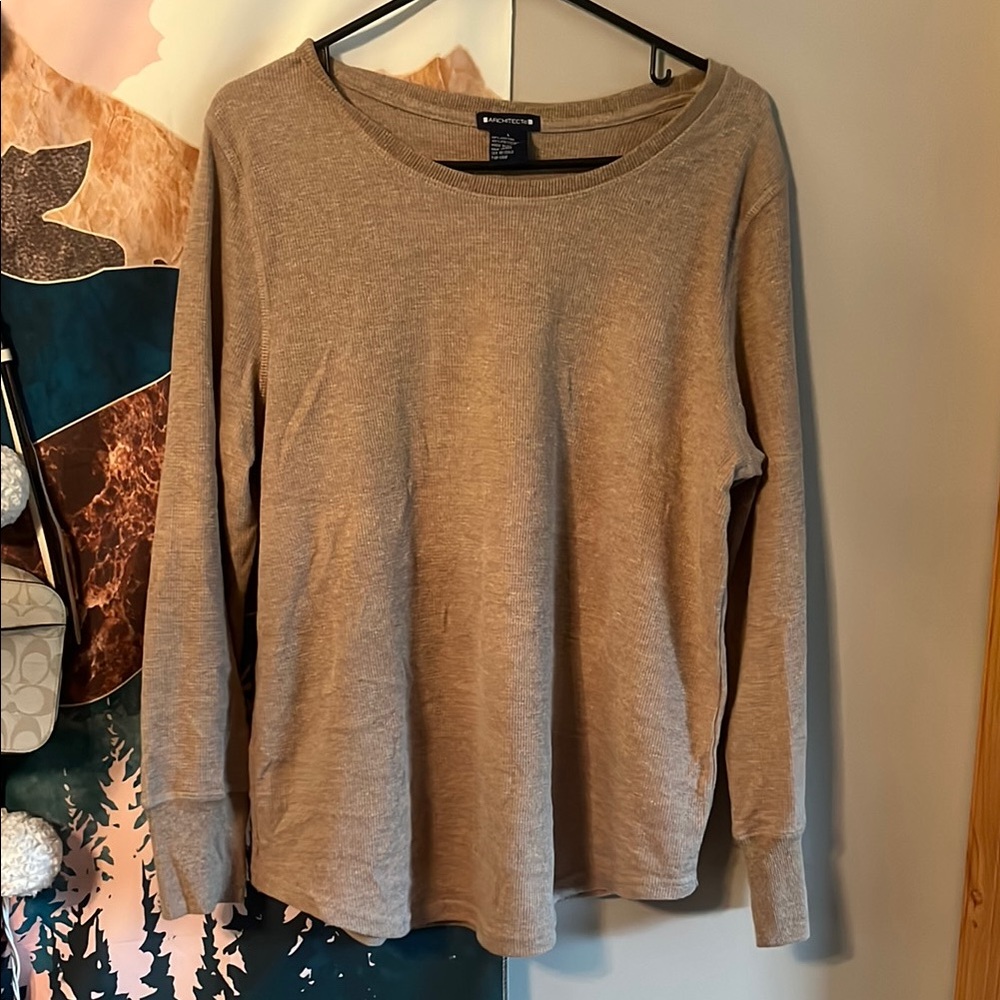 Architect Women's Tan Waffle-Knit Top